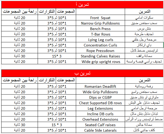 برنامج كمال اجسام - برنامج للياقه البدنيه 6263