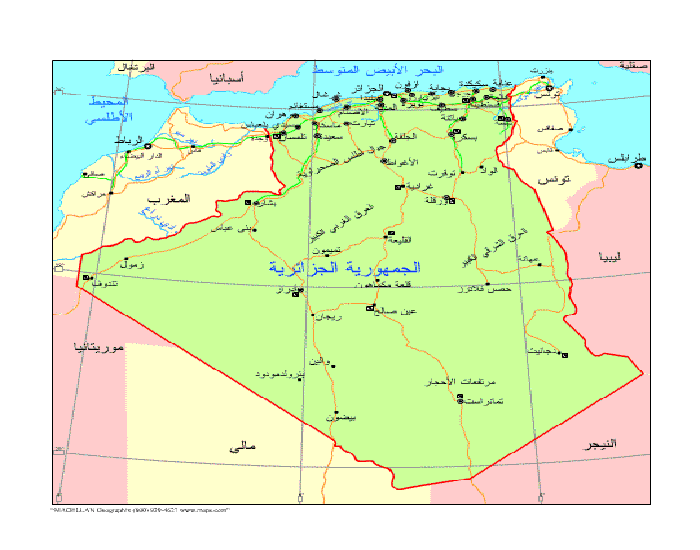 صورة خريطة الجزائر - الجزائر في خريطه بالصور 12065 1