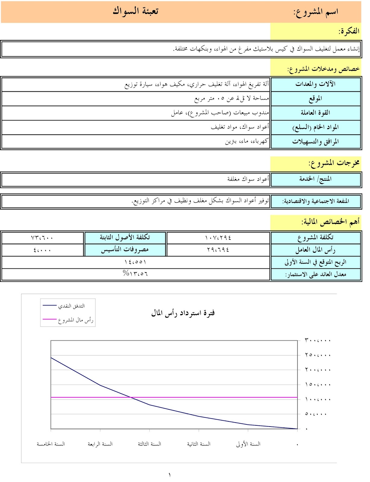 دراسة جدوى جاهزة , نموذج فارغ لدراسه جدوي