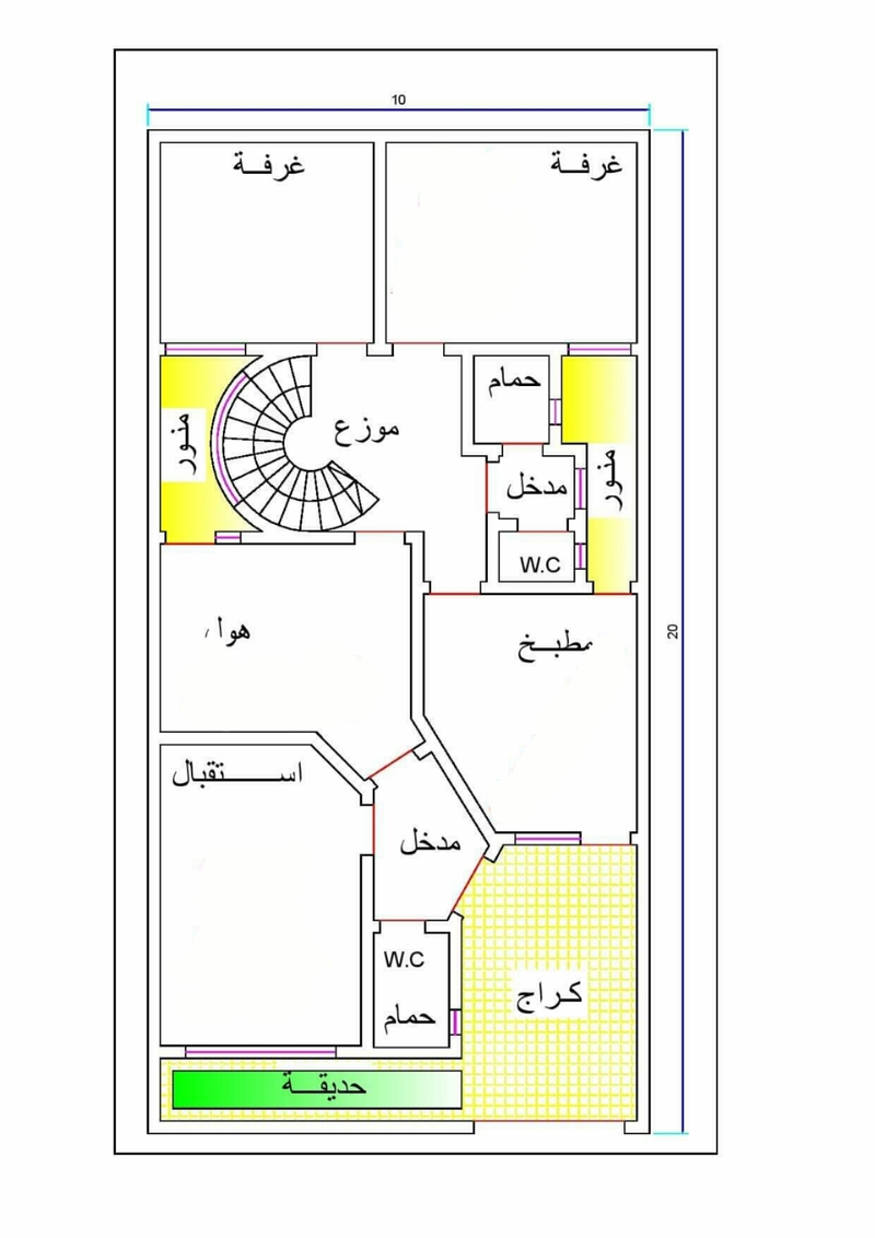 خرائط منازل صغيرة 60 متر 10831 4