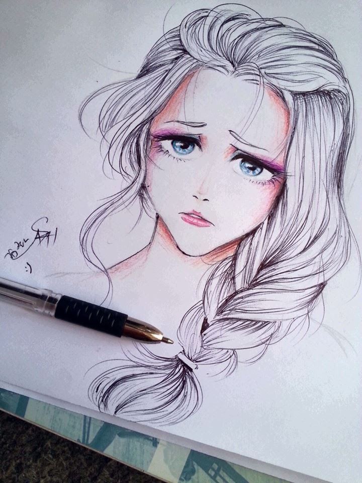 بنات كيوت رسم - الرسم تعبير داخلى 5973 7