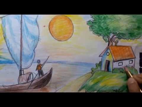 رسم منظر طبيعي - اجمل لوحات للفنانين 1225 7