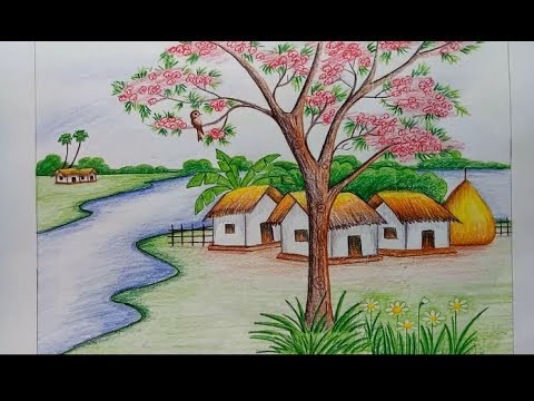 رسم منظر طبيعي - اجمل لوحات للفنانين 1225 3