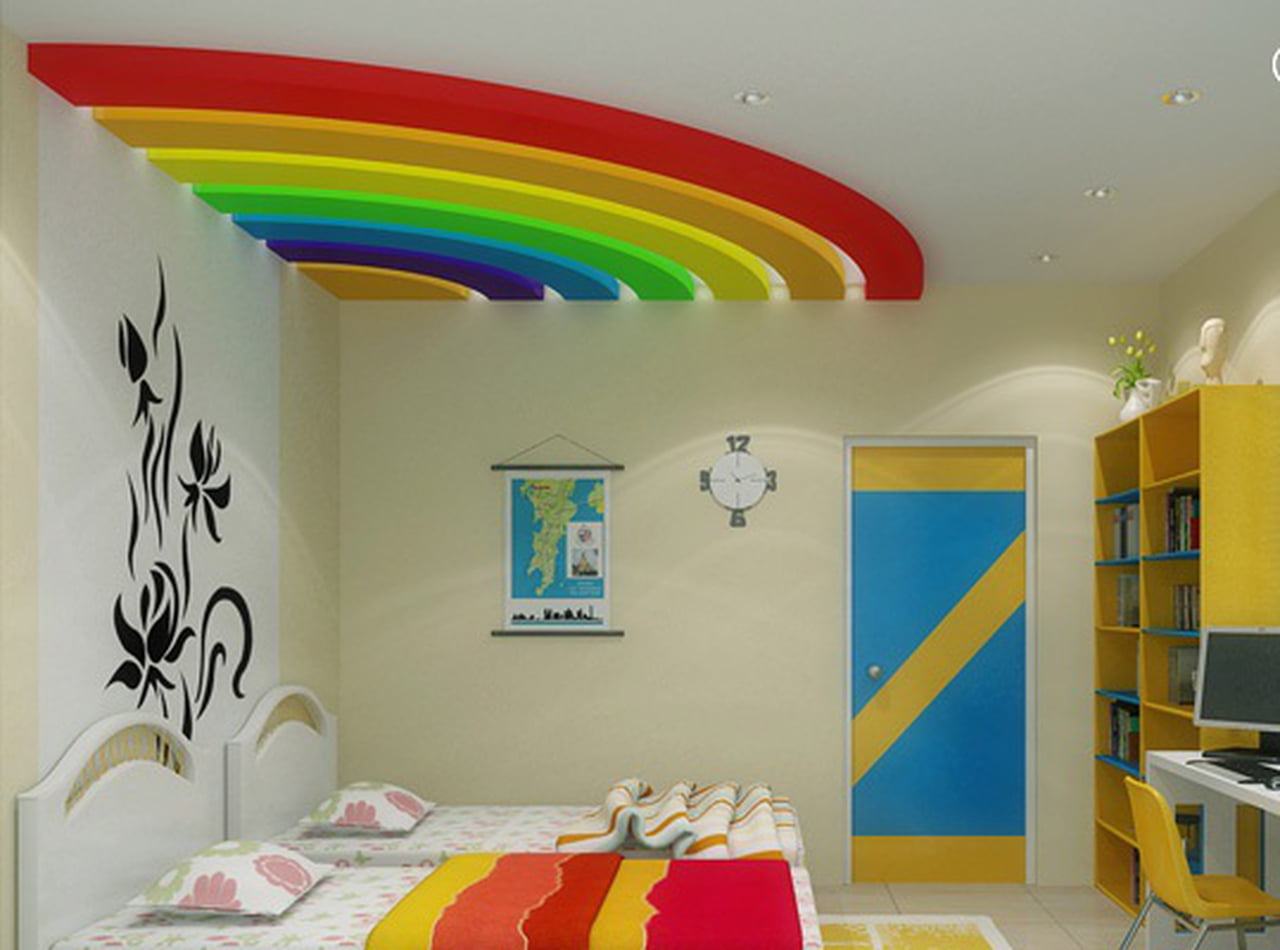 ديكورات جبس غرف نوم اطفال , كيف يتم عمل الديكورات الجبس لغرف الاطفال