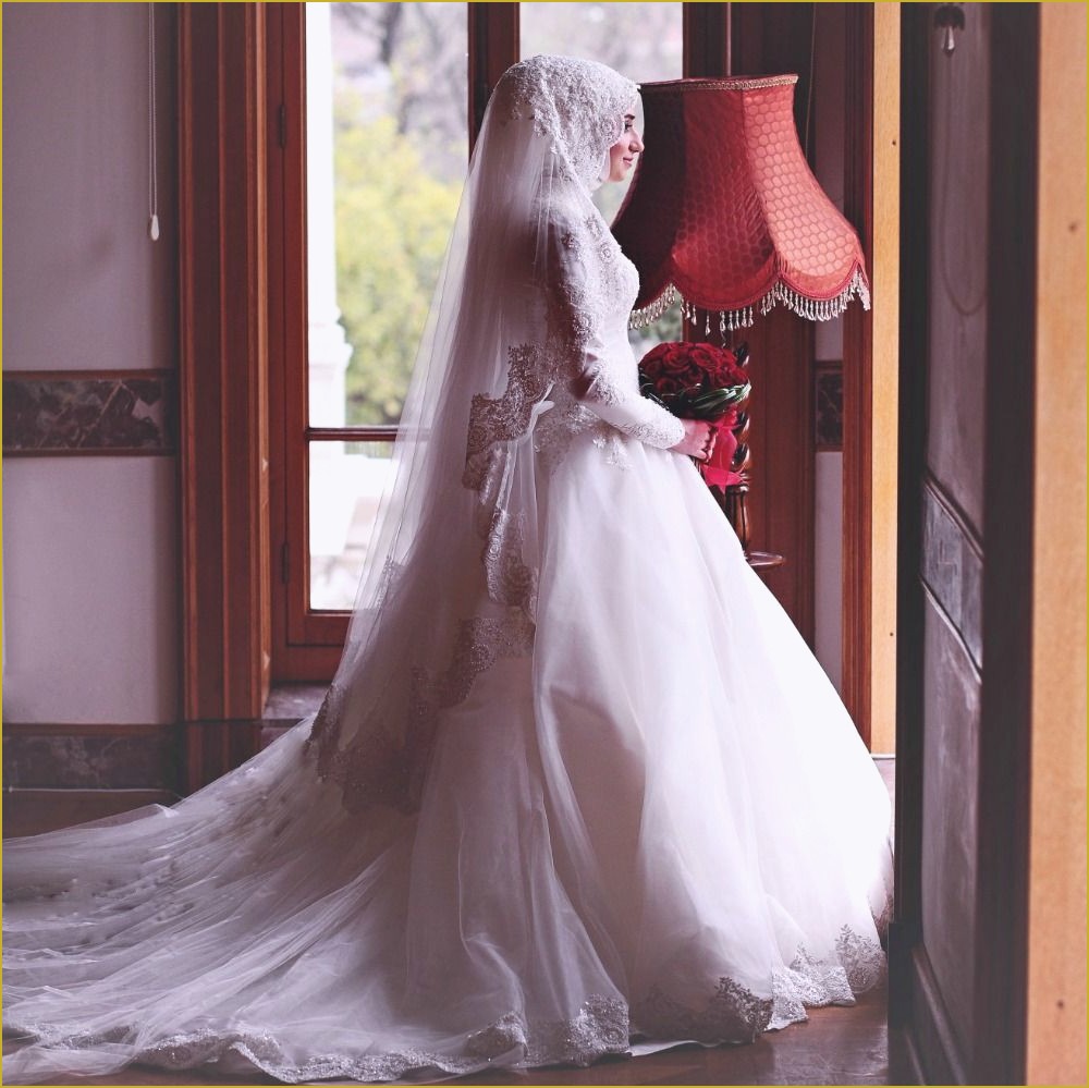 11829 فستان زفاف محجبات - اجمل فساتين الزفاف للمحجبات فيحاء هيكل